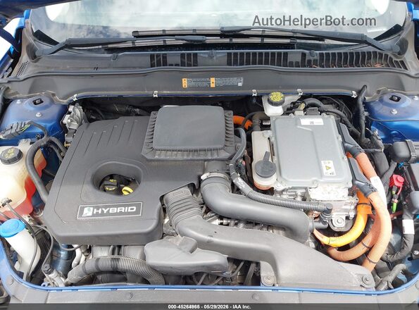 3FA6P0LU4JR235710 2018 FORD FUSION HYBRID Blue Rear view