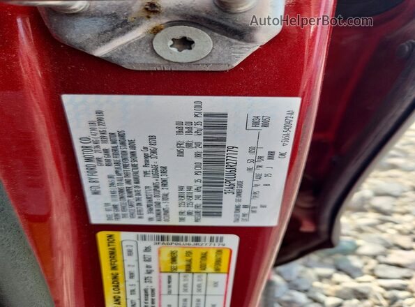 3FA6P0LU6JR277179 2018 FORD FUSION Темно-бордовый Вид подкапотного пространства