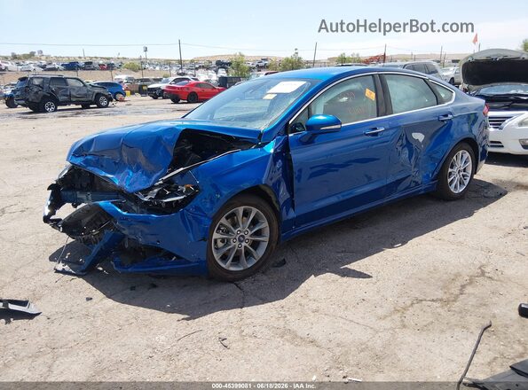 3FA6P0LU7HR190451 2017 FORD FUSION HYBRID Blue Առջևի ձախ երեք քառորդ տեսարան