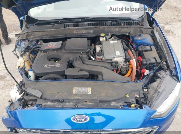 3FA6P0LU7HR325475 2017 FORD FUSION HYBRID Blue უკანა ხედი