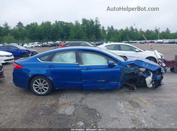 3FA6P0LU7HR325475 2017 FORD FUSION HYBRID Blue უკანა სალონის ხედი