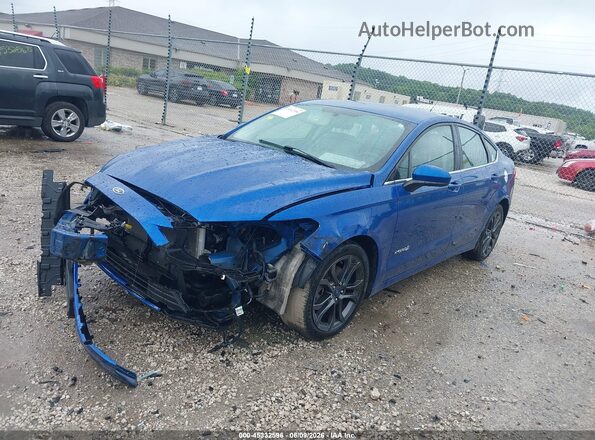 3FA6P0LU7JR120275 2018 FORD FUSION HYBRID Синий Передняя левая четверть