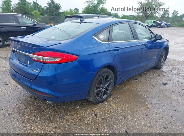 3FA6P0LU7JR120275 2018 FORD FUSION HYBRID Синий Задняя правая четверть