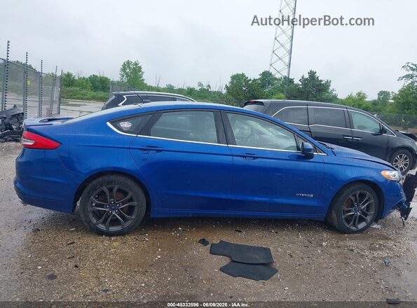 3FA6P0LU7JR120275 2018 FORD FUSION HYBRID Синий Вид щитка приборов