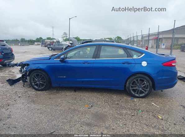 3FA6P0LU7JR120275 2018 FORD FUSION HYBRID Синий Вид задней части салона