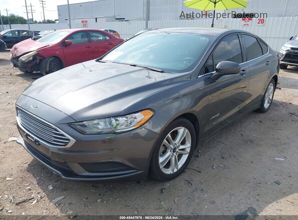 3FA6P0LU7JR173462 2018 FORD FUSION HYBRID Gray წინა ხედი