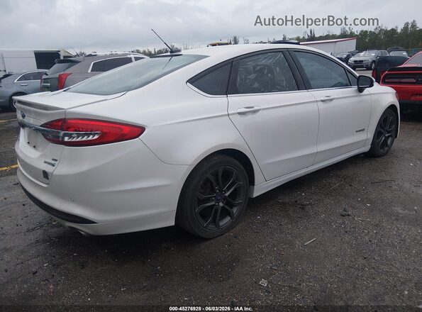 3FA6P0LU9JR107236 2018 FORD FUSION HYBRID White Задня права чверть