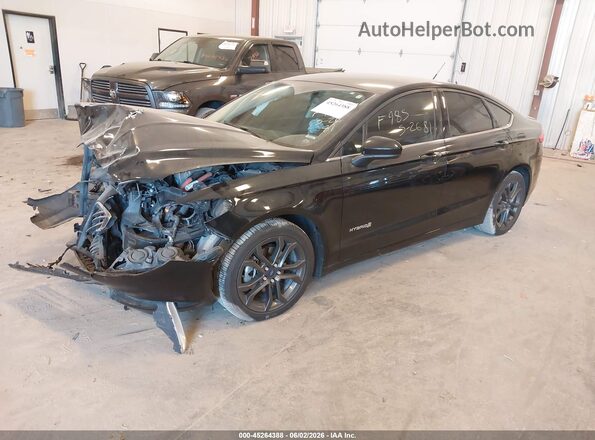 3FA6P0LU9JR180350 2018 FORD FUSION HYBRID Black Front left