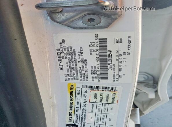 3FA6P0LU9KR265447 2019 FORD FUSION White Widok komory silnika