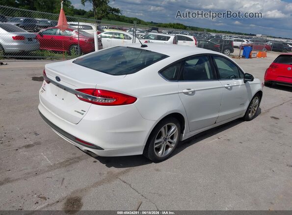 3FA6P0LUXJR162620 2018 FORD FUSION HYBRID White Tył prawy