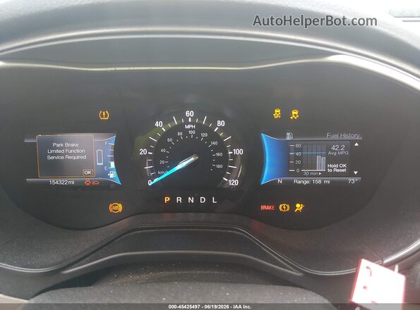 3FA6P0LUXKR129554 2019 FORD FUSION HYBRID Silver Вид задніх сидінь