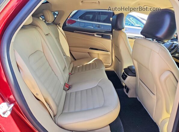 3FA6P0PU4GR366574 2016 FORD FUSION Red Rear seats view