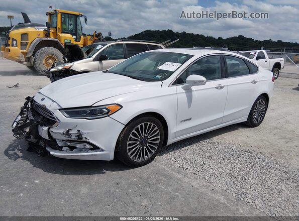 3FA6P0RU9HR286136 2017 FORD FUSION HYBRID White წინა მარცხენა ხედი სამი მეოთხედიდან
