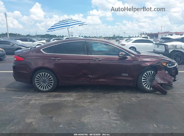3FA6P0SU9JR202672 2018 FORD FUSION ENERGI Maroon Instrument cluster view