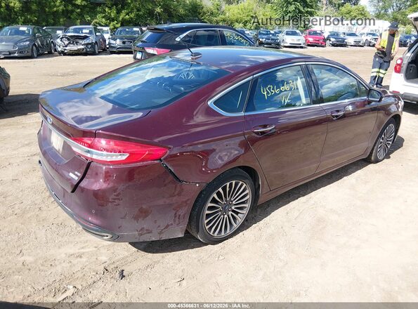 3FA6P0T94HR302909 2017 FORD FUSION Burgundy Задня права чверть