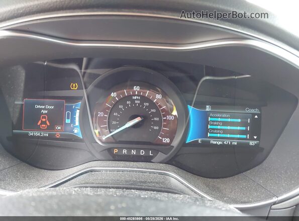 3FA6P0UU0JR235850 2018 FORD FUSION HYBRID Blue უკანა სავარძლების ხედი