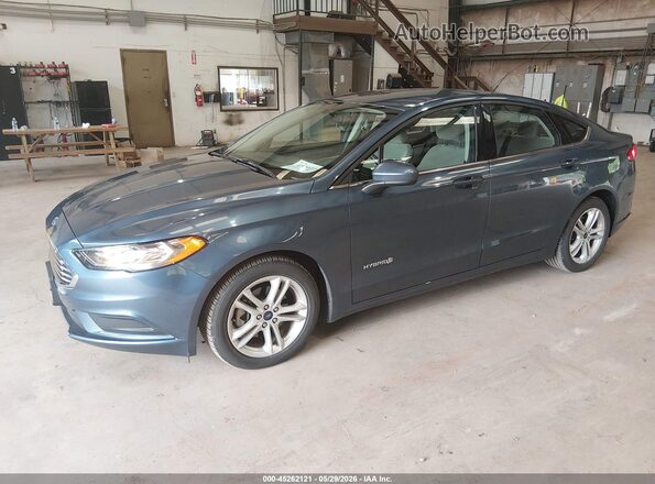 3FA6P0UU1JR271398 2018 FORD FUSION HYBRID Синий Передняя левая четверть