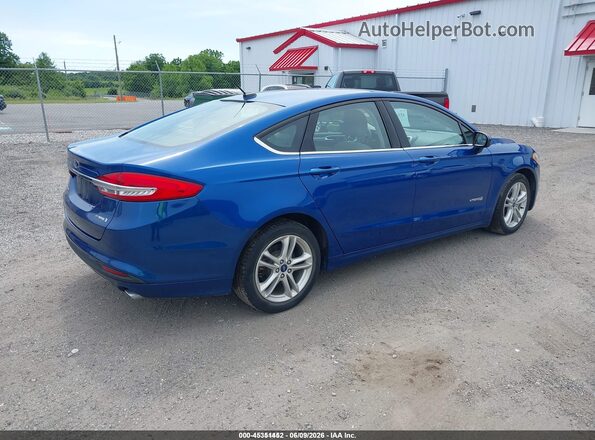 3FA6P0UU1JR281946 2018 FORD FUSION HYBRID Blue Задня права чверть