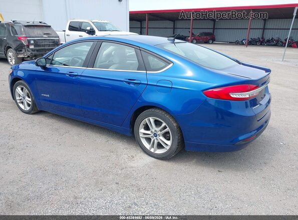 3FA6P0UU1JR281946 2018 FORD FUSION HYBRID Blue Задня ліва чверть