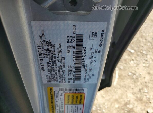 3FA6P0UU2HR250683 2017 FORD FUSION Silver Շարժիչի բաժամունքի տեսք