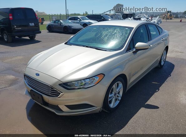 3FA6P0UU2JR100272 2018 FORD FUSION HYBRID Gold Առջևի ձախ երեք քառորդ տեսարան