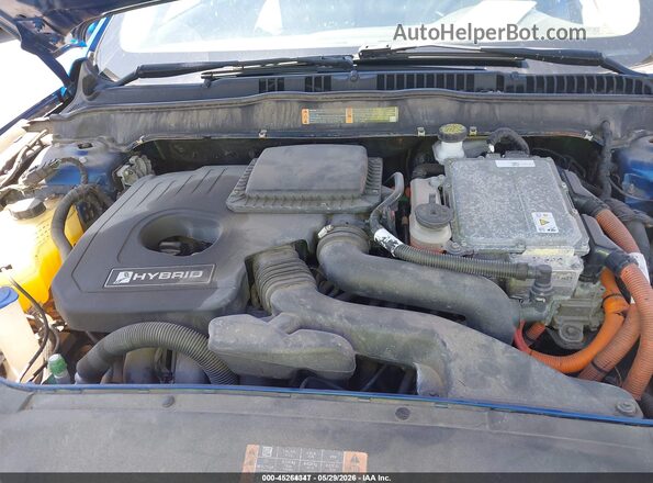 3FA6P0UU2JR100479 2018 FORD FUSION HYBRID Blue Widok z tyłu