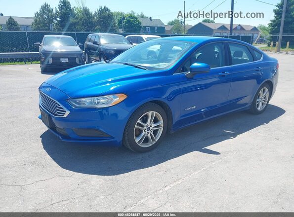 3FA6P0UU2JR100479 2018 FORD FUSION HYBRID Blue Przód lewy