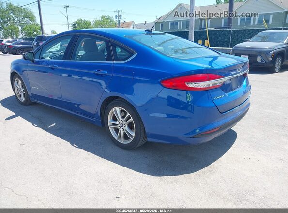 3FA6P0UU2JR100479 2018 FORD FUSION HYBRID Blue Tył lewy