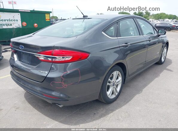 3FA6P0UU2JR198381 2018 FORD FUSION HYBRID Gray 