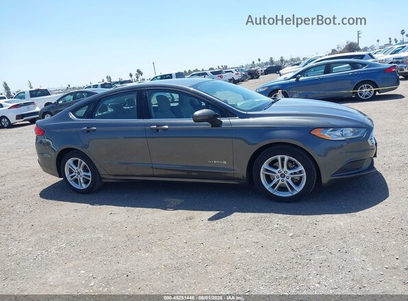 3FA6P0UU3JR100782 2018 FORD FUSION HYBRID Gray 