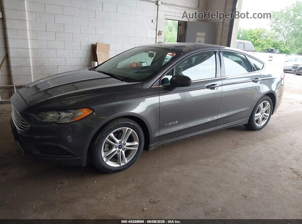 3FA6P0UU5JR254300 2018 FORD FUSION HYBRID Gray Առջևի ձախ երեք քառորդ տեսարան