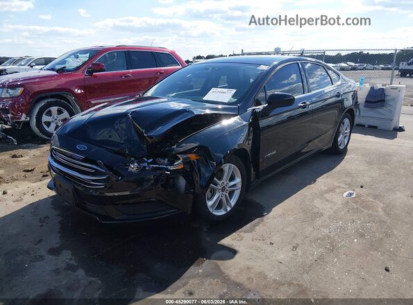 3FA6P0UU8JR122289 2018 FORD FUSION HYBRID Black წინა მარცხენა ხედი სამი მეოთხედიდან