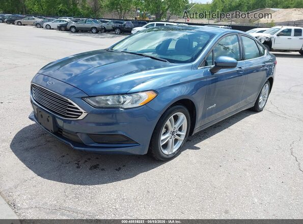 3FA6P0UU8JR254646 2018 FORD FUSION HYBRID Blue 