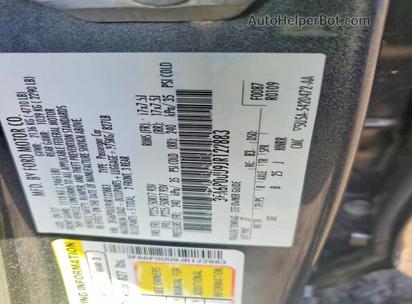 3FA6P0UU9JR122883 2018 FORD FUSION Серый Вид подкапотного пространства