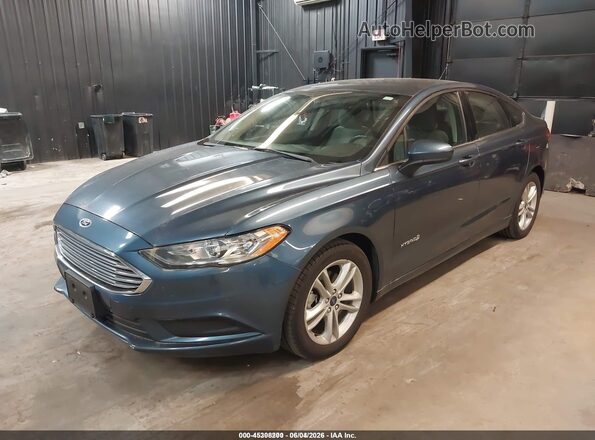 3FA6P0UUXJR282058 2018 FORD FUSION HYBRID Blue Front left