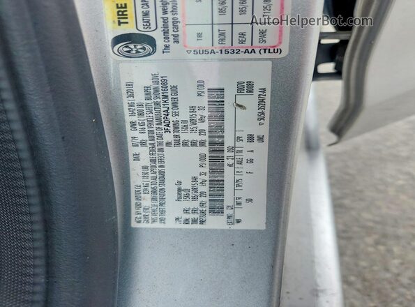 3FADP4AJ1KM160891 2019 FORD FIESTA Серебряный Вид наклейки с VIN-кодом