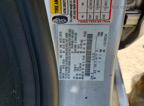 3FADP4BJ1HM159537 2017 FORD FIESTA Silver Widok komory silnika