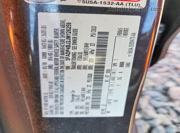 3FADP4BJ2JM126259 2018 FORD FIESTA Gray Vista del compartimento del motor