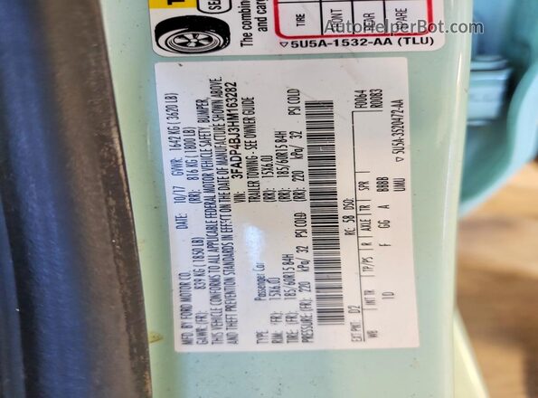 3FADP4BJ3HM163282 2017 FORD FIESTA White Widok naklejki z numerem VIN