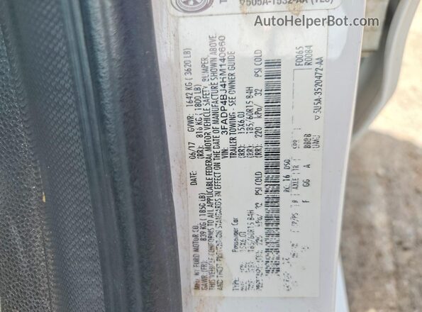 3FADP4BJ4HM140660 2017 FORD FIESTA White Շարժիչի բաժամունքի տեսք