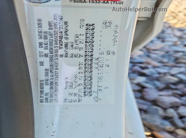 3FADP4BJ4HM170967 2017 FORD FIESTA White 