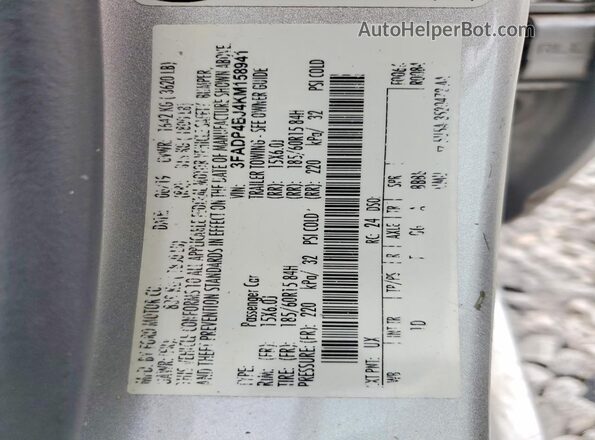 3FADP4BJ4KM158941 2019 FORD FIESTA Silver ძრავის განყოფილების ხედი
