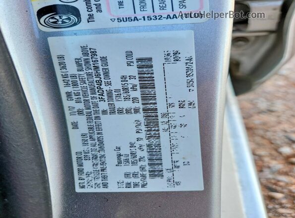 3FADP4BJ6HM167987 2017 FORD FIESTA Silver Вид підкапотного простору
