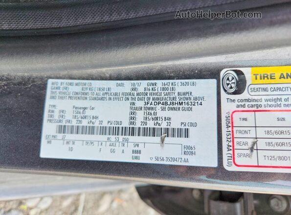 3FADP4BJ8HM163214 2017 FORD FIESTA Gray Widok komory silnika