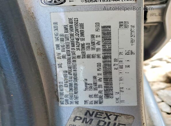3FADP4EJ2GM155023 2016 FORD FIESTA Silver Vista del compartimento del motor
