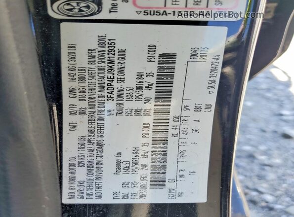 3FADP4EJ9KM129351 2019 FORD FIESTA Black სალონის 360-გრადუსიანი ხედი