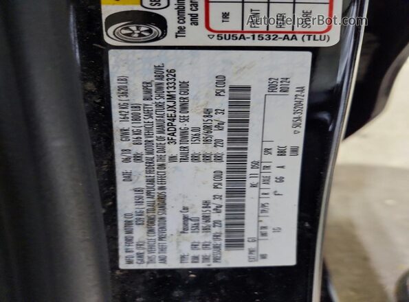3FADP4EJXJM133326 2018 FORD FIESTA Black Շարժիչի բաժամունքի տեսք