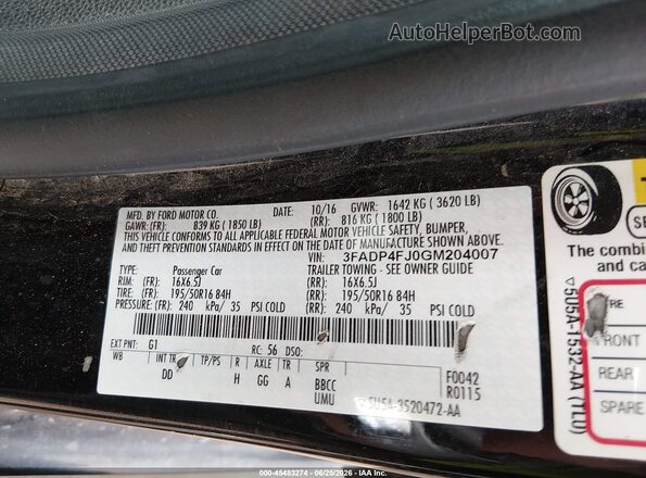 3FADP4FJ0GM204007 2016 FORD FIESTA Black Շարժիչի բաժամունքի տեսք