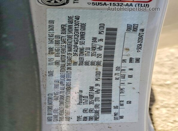 3FADP4GX2GM130740 2016 FORD FIESTA Белый 