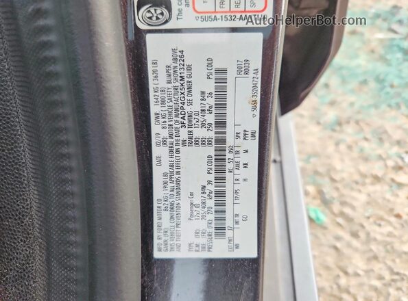 3FADP4GX5KM132264 2019 FORD FIESTA Gray VIN sticker view